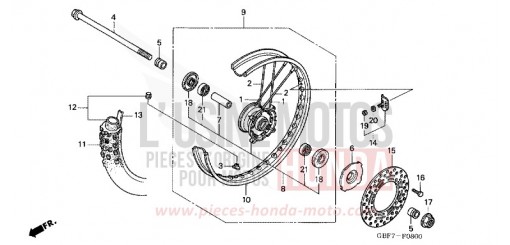 FRONT WHEEL CR85R6 de 2006